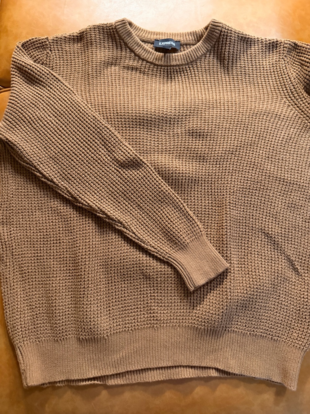 NWOT Express Men's Crewneck Sweater - Camel Brown